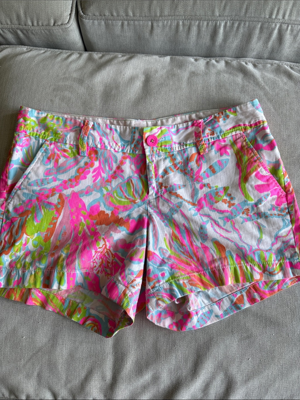 Lilly Pulitzer Neon Pink Multicolor Floral Shorts